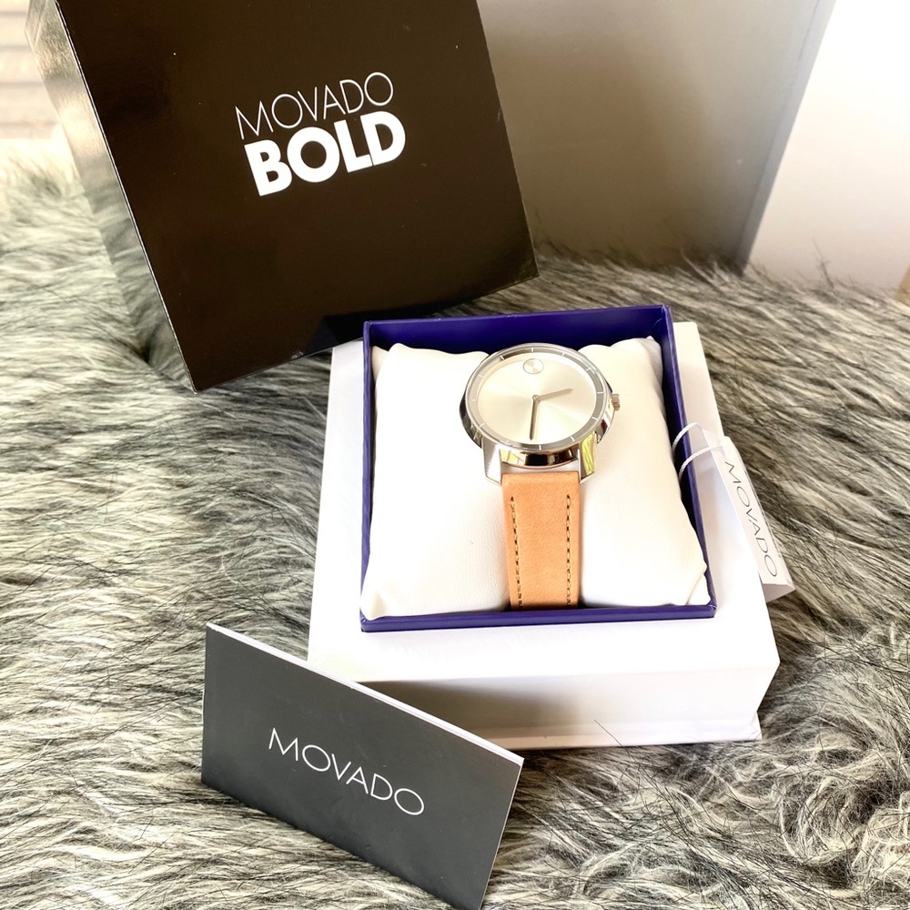 NWT authentic MOVADO Bold leather strap watch - Picture 2 of 7